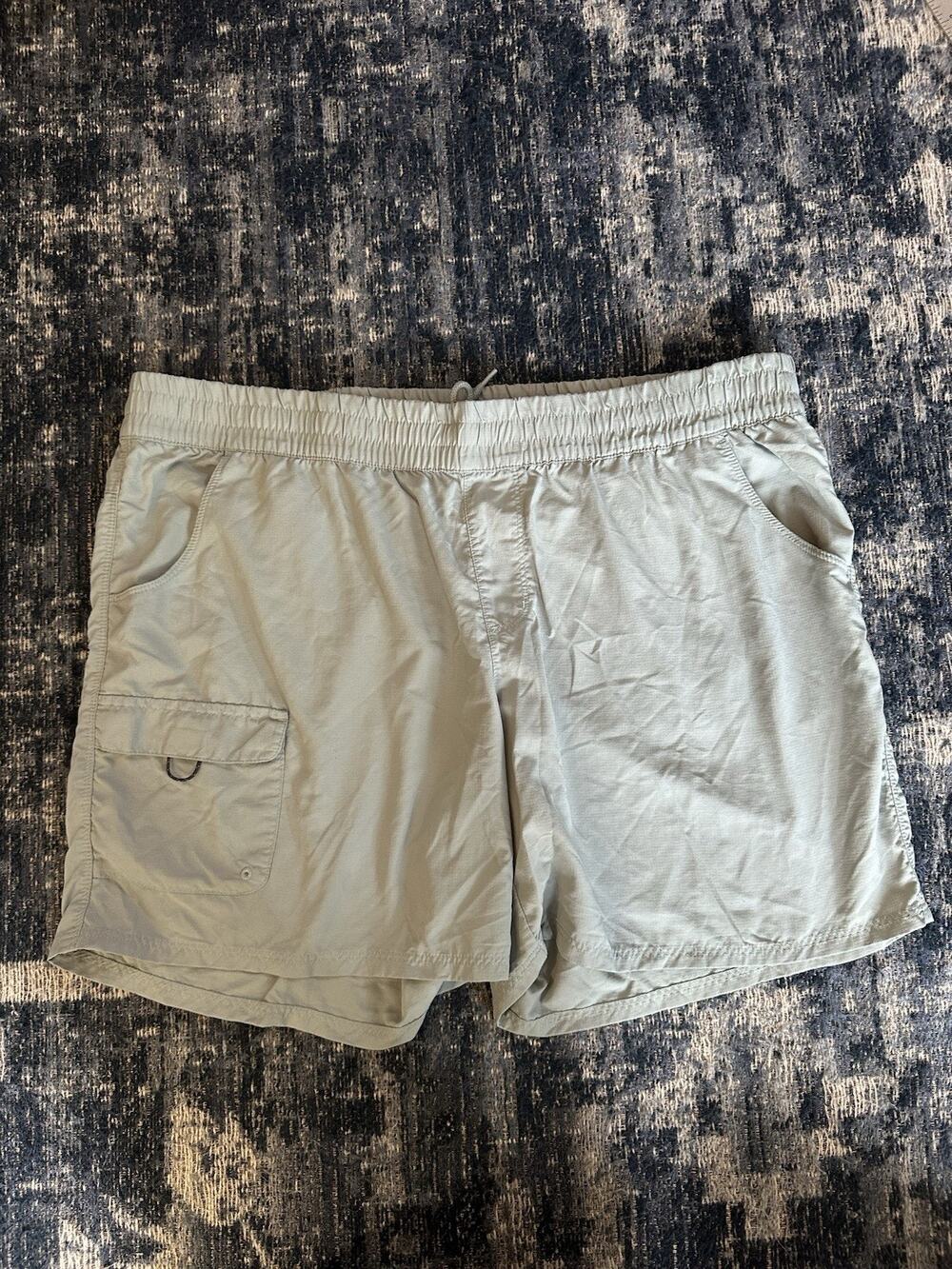 Columbia Shorts Womens XL Active Fit Green Elastic Waist 6”inseam Outdoor Hiking